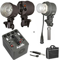Dynalite MK8 22100 Kit with Two MP800 800Ws RoadMax Power Pack Two MH2050 Roadmax Flash Head and One SH2000 Studio Flash Head