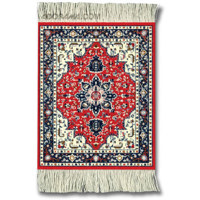 Fiberlok Navy Qum Flower MouseRug, Hand Washable Mouse Pad & Desk Protector.