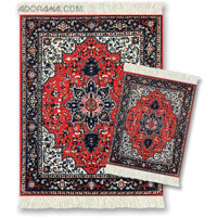 Fiberlok Classic Nain MouseRug & CoasterRug 2 Piece Matching Set, Hand Washable Mouse and Coaster Pads & Desk Protectors