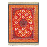 Fiberlok 4 Piece Ningxia Medallions CoasterRugs, Hand Washable Coaster Pad & Desk Protector