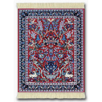Fiberlok 4 Piece Set Tree Of Life CoasterRugs, Hand Washable Coaster Pad & Desk Protector.