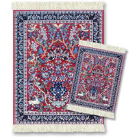 Fiberlok Earthtone SouthWest MouseRug & CoasterRug 2 Piece Matching Set, Hand Washable Mouse and Coaster Pads & Desk Protectors