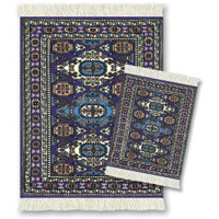 Fiberlok Bergamo MouseRug & CoasterRug 2 Piece Matching Set, Hand Washable Mouse and Coaster Pads & Desk Protectors
