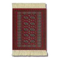 Fiberlok 4 Piece Set Jade Fars Pictorial CoasterRugs, Hand Washable Coaster Pad & Desk Protector.