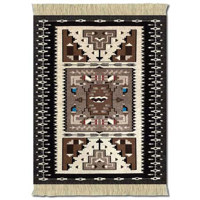 Fiberlok 4 Piece Bessie Barber Navajo CoasterRugs, Hand Washable Coaster Pad & Desk Protector