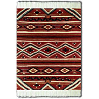 Fiberlok 4 Piece Set Rust Navajo CoasterRugs, Hand Washable Coaster Pad & Desk Protector.