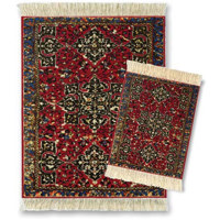 Fiberlok Jaipur Fars MouseRug & CoasterRug 2 Piece Matching Set, Hand Washable Mouse and Coaster Pads & Desk Protectors