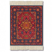 Fiberlok 4 Piece Set Freud CoasterRugs, Hand Washable Coaster Pad & Desk Protector.