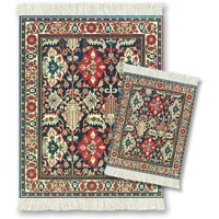 Fiberlok Kuba Oriental MouseRug &amp CoasterRug 2 Piece Matching Set  Hand Washable Mouse and Coaster Pads &amp Desk Protectors