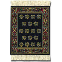 Fiberlok 4 Piece Set Kuba Oriental CoasterRugs, Hand Washable Coaster Pad & Desk Protector.