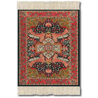Fiberlok Antique Red Afghan MouseRug, Hand Washable Mouse Pad & Desk Protector.