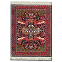 Fiberlok 4 Piece Set Art Deco Sarouk CoasterRugs, Hand Washable Coaster Pad & Desk Protector.