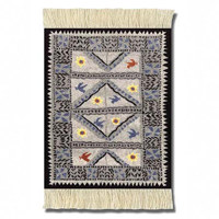 Fiberlok 4 Piece Poppies CoasterRugs, Hand Washable Coaster Pad & Desk Protector