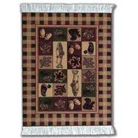 Fiberlok 4 Piece Set Woolrich Lodge & Woodlands CoasterRugs, Hand Washable Coaster Pad & Desk Protector.
