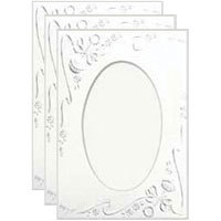 Collector's Gallery Embossed Red Geometric Photo Greeting Cards for Your 3.5"x5" or 4"x6" Picture, Pack of Three Cards.