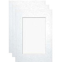Collector's Gallery Embossed Navy Blue Geometric Photo Greeting Cards for Your 3.5"x5" or 4"x6" Picture, Pack of Three Cards.