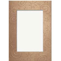 Collector's Gallery Embossed White Stars & Swirls Photo Greeting Card for Your 3.5"x5" or 4"x6" Picture.