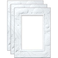 Collector's Gallery Embossed Moss Bevel Border Photo Greeting Card for Your 3.5"x5" or 4"x6" Picture - 3 pack