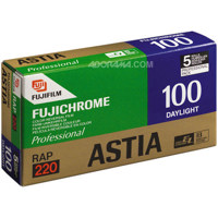 Fujifilm Fujichrome Astia RAP 100F Color Slide Film ISO 100, 220 Size, Transparency, Pro Pack of 5