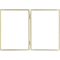 Dennis Daniels Narrow Channeled Square Corner Double Horizontal Metal Frame for Two 5" x 7" Photographs, Color: Brass.