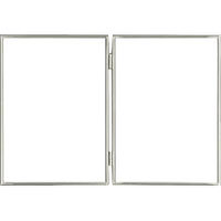 Dennis Daniels Narrow Channeled Square Corner Double Horizontal Metal Frame for Two 5" x 7" Photographs, Color: Silver Plate.