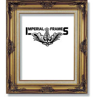 Imperial Frames Elite, Wood Picture Frame for a 8" x 10" Photograph, Color: Mahogany with Gold Corners & Off White Linen Border