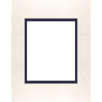 MCS Beveled   Double Mat for 5&quot x 7&quot Photos  Natural Linen with Navy Inner Border.