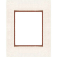 MCS Beveled   Double Mat for 5&quot x 7&quot Photos  Natural Linen with Wine Inner Border.