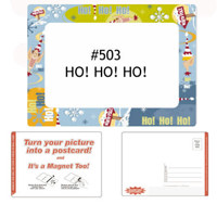 Sunshine Girl 4" x 6" Magnetic Postcard Picture Frame, 'Merry Christmas Stars', Frame Colors: Greens and Red.