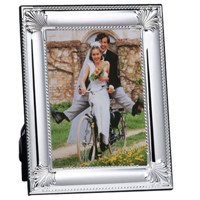 Pictronic Illuminated Flat Screen Photo Frame for a 5" x 7" Picture, Silver Plate Furrows
