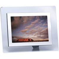 Pictronic Illuminated Flat Screen Photo Frame for a 5" x 7" Picture, Silver Plate Plain Curve