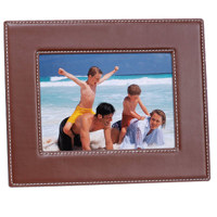 Pictronic Illuminated Flat Screen Photo Frame for a 4" x 6" Picture, Black Faux Leather Stitched