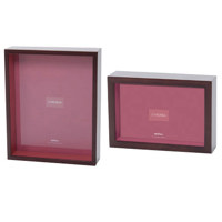 Swing 4" x 6" Walnut Shadow Box Picture Frame with Chroma Fern Green Interior.