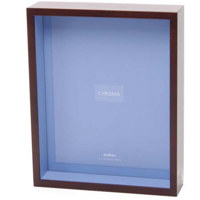 Swing 8" x 10" Walnut Shadow Box Picture Frame with Chroma Rose Interior.