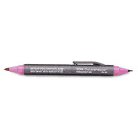 Itoya DH-40 Doubleheader Permanent Ink Marker Pen, Black Ink One End, Pink Ink the Other, Bullet-tips
