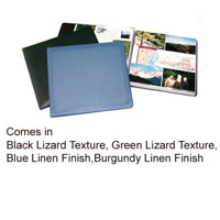 Print File Scrapbook 8-1 2&quot x 11&quot - with Twelve White Inserts and Pages to Hold Twenty Four Prints  Green Lizard Cover.