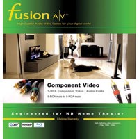 Fusion A/V 5 RCA Component Coaxial Video Cable with Audio, 6' Long