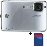 General Electric G1 Digital Point & Shoot Camera, 7.0mp, 3.0x Optical & 4.5x Digital Zoom, 2.5" LCD Display, Black - With Free 1GB SD Card