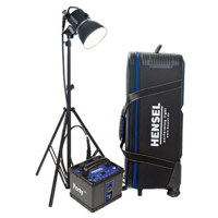Hensel Porty L 1200 Power Pack Kit with EH Pro Mini 1200 P Flash Head Adapter Cable Modeling Lamp Charger and Aluminum Stand II