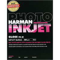 Harman Glossy Fiber Base AI Professional Fine Art Inkjet Paper, 320gsm, 8.5" x 11", 15 Sheets