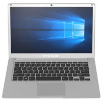 

Hyundai Technology Hybook 14.1" HD Notebook Computer, Intel Celeron N3350 1.1GHz, 4GB RAM, 64GB eMMC Memory, Windows 10 Home S Mode, Free Upgrade to Windows 11, Silver