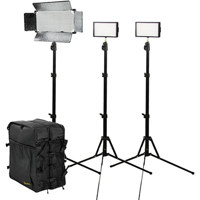 Ikan ID 500 LED 3 Light Kit with 3 x ID 500 LED Head 3 x Light Stand fID500 and Carrying Bag 120VAC
