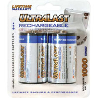 UltraLast "C" Size 3000 mAh Nickel-Metal hydride Batteries for Digital Electronics, Pack of 2