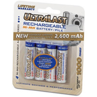 UltraLast AA 2100mAh Hybrio Rechargeable Batteries, Pack of 4