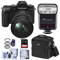 Fujifilm X-S10 Mirrorless Camera with XF 16-80mm Lens, Black - Bundle with Flashpoint Zoom-Mini TTL R2 Flash, 64GB SD Card, Shoulder Bag, Screen Protector, Filter Kit, Cleaning Kit
Fujifilm X-S10 Mirrorless Camera with XF 16-80mm Lens, Black - Bundle with Flashpoint Zoom-Mini TTL R2 Flash, 64GB SD Card, Shoulder Bag, Screen Protector, Filter Kit, Cleaning Kit