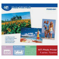 Hi-Touch 4&quot x 6&quot Photo Paper (200 Sheets) &amp Ribbon Cartridge for S400 Series Dye-sub Printer