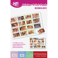 Hi-Touch 4/2/4" Photo Stickers, 100 Sheets & 1 Ribbon Cartridge for S Series Photo Printers