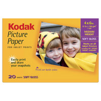 Kodak Soft Gloss Dual Sided Photo Inkjet Paper  8 mil  4&quot x 6.5&quot  20 Sheets