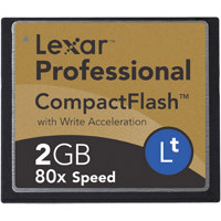 Lexar 2 GB  80x LockTight Professional High Speed Compact Flash Memory Card with Write Acceleration (WA)