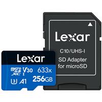 

Lexar High-Performance 256GB 633x microSDXC UHS-I U3 Memory Card with SD Adapter